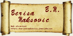 Beriša Maksović vizit kartica